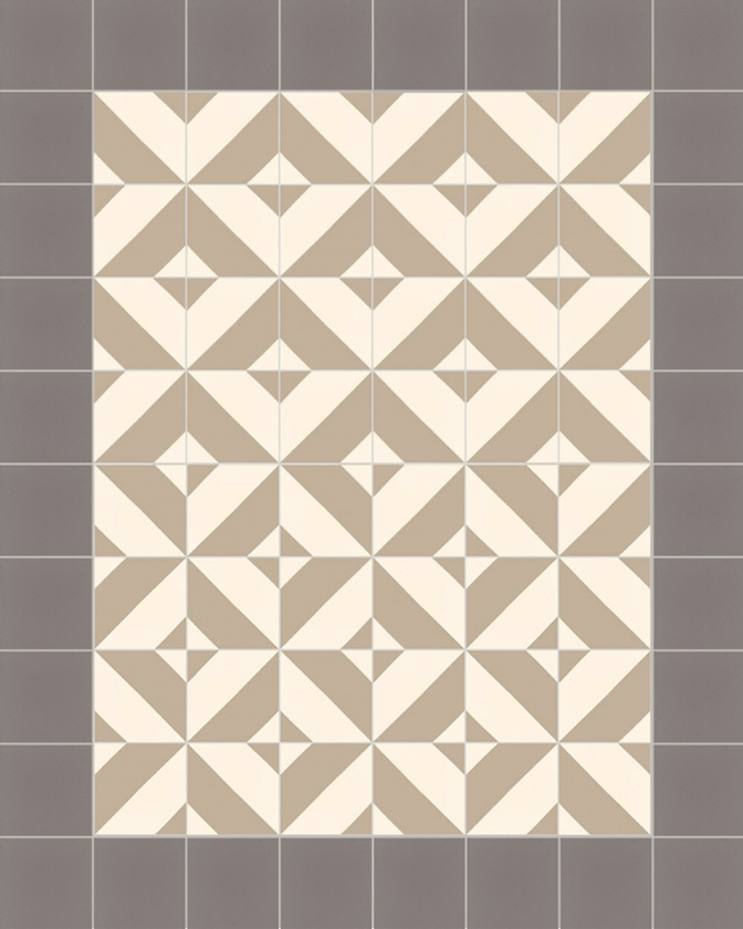 Verlegevariationen GOLEM Ornament-Steinzeugfliese SF 209 S in weiß und beige